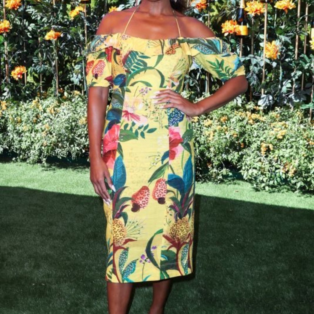 Farm Rio Golden Jungle Midi dress